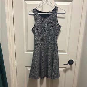 H&M Black and White Sleeveless Halter A-line Mini Dress